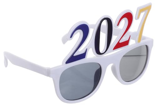 MOBUTOFU Leichte 2027 Brillen aus PC Kunststoff als Kreative Fotorequisiten für Silvester und Neujahrsfeier im 2027 Zahlenstil