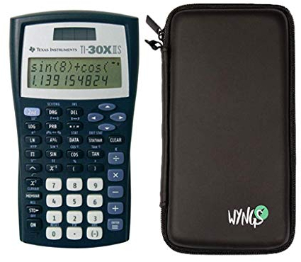 TI-30XIIS Taschenrechner inklusive Schutztasche von WYNGS in Schwarz - Basic Set