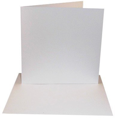 25 Pack - 7x7 White Card Blanks & Envelopes - Stella Weds (7x7)