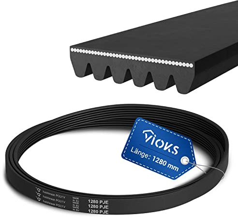 VIOKS Keilriemen für Wäschetrockner 1280 PJ 6 E Ersatz für Zanussi 5068053900/9 Keilrippenriemen/Antriebsriemen Waschmaschine/Antriebsriemen Wäschetrockner