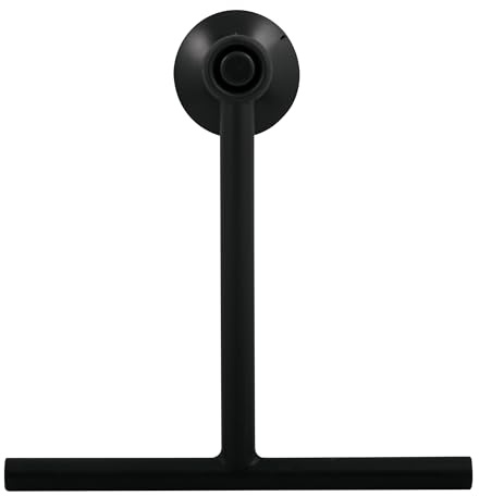 Spirella Bathroom and Shower Squeegee Bathroom Wiper with Suction Cup Wall Hanger Plastic 22 x 23 cm Black