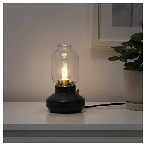 IK EA TÄRNABY Lámpara de mesa estilo queroseno, regulable antracita negro