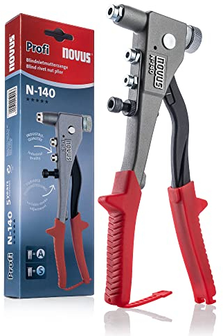 Novus 059043 - Pinza per rivetti ciechi N-140, corpo in alluminio e acciaio, per rivetti in alluminio