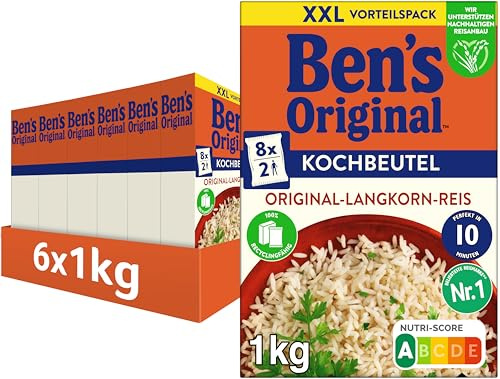 BEN'S ORIGINAL™ Sac de cuisson 10 minutes original riz long 6 x 1 kg