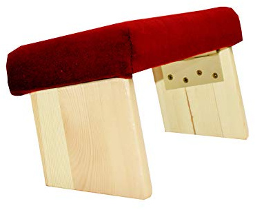 Mudra Crafts Maroon Foldable Meditation Chair - Yoga Zen Meditation Bench Kneeling Stool - Wooden Meditation Stool with Cushion - Prayer Kneeler Seiza Meditation Seat