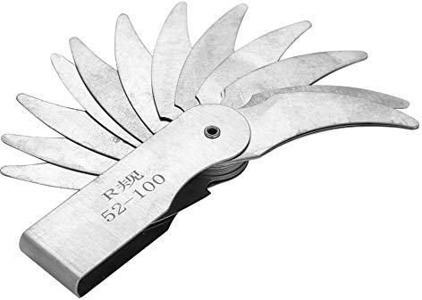 Radiusmesser, Edelstahl Radienlehren Externes Internes Konkaves Konvexes Radienlehren für Werkzeug und Formenbauer Prüfen(R52-100MM)