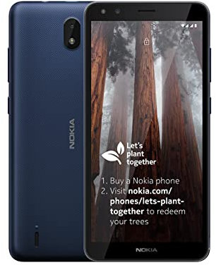 Nokia C01 Plus 5.45 Inch Android (Go Edition) UK SIM Free Smartphone with 1 GB RAM and 16 GB Storage (Dual SIM) - Blue (Renewed)