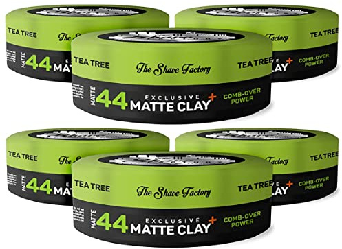 The Shave Factory Premium Pomade Exklusive Matte Clay 44 Comb-Over 150ml | Matte Look | Extra Starker Halt | 6 Stück