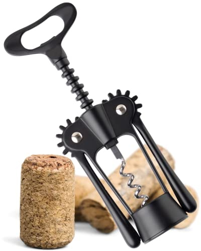 Premium Corkscrew with Bottle Opener - Taylors Eye Witness, Great Go-to Kitchen Gadget, with Sturdy Zinc Aluminum Construction with Matt Black Colouring, 2-in-1 Cork Screw.
