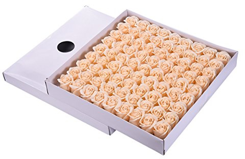 BYNYXI 81 Stück Rose Seife Blume, Künstliche Rosen Duftseifen Mini Rosenkopf Rosenblüten in Geschenkbox Flora duftende Seife Rose Blume Geschenk für Jahrestag Geburtstag Hochzeit Valentinstag Box
