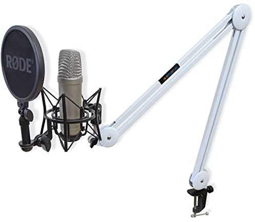 Rode NT2-A Kondensator-Mikrofon Set + keepdrum MS138 Mikrofonarm Tisch-Stativ Weiss