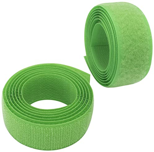 AERZETIX - C65939 - 25 mm 1 m self-adhesive Velcro tape - organiser/cable tie - hanging tape for clothing bag - colour: apple green - made of polyamide and polyester