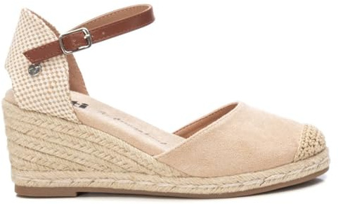 XTI - Sandalias con Cuña Mujer Oro - Calzado Cómodo y Versátil - Moda casual - Modelo 14074615 (Talla 39)