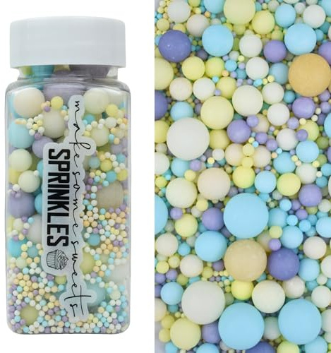MakeSomeSweets PASTEL BALLS Comestibles Sprinkles PASTELE - Vegan, sans huile de palme, décoration vibrante pour desserts, 100 g