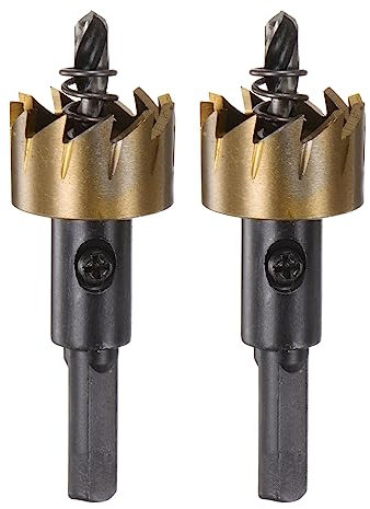 sourcing map 2pcs Hole Saws 23mm (59/64) M35 HSS (High Speed Steel) Titanium Coated Drill Bits Cutters Openers for Stainless Steel Aluminum Alloy Metal Wood Plastic
