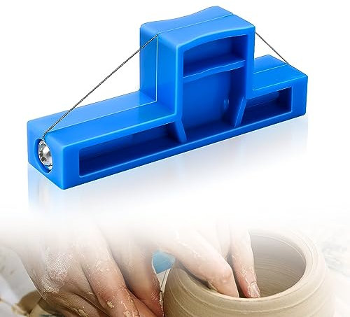 Angle Cutting Clay Tool Steel Wire Bevel Cutter Small Pottery Angle Cutter Plastic Pottery Trimming Tools Blue Plastic Ceramic Wire Cutters for Pottery, Ceramics, and Sculpting, 2.7 x 1.1 inches