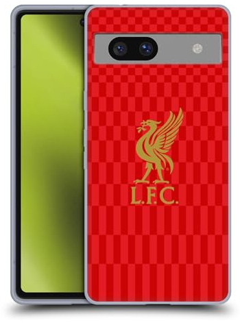 Head Case Designs Offizielle Liverpool Football Club Kit Gold Und Rot Liver Bird Gel Handyhülle Hülle [Militärischer Schutzgrad] Kompatibel mit Google Pixel 7a