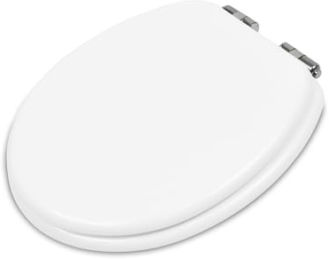 Addis Soft Close Oval shape Toilet Seat, with adjustable quick release hinges and simple universal fixings, Oval shape, Plain white smooth hygienic easy clean finish