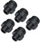 Suinga 5 x Nipplo ridotto con raccordo filettato in plastica 1''x1/2''- doppio filettatura maschio/maschio - PN10 bar, nero