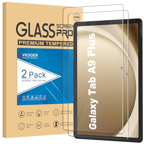 Vkooer [2 Pack Screen Protector for Galaxy Tab A9+/A9 Plus 11 inch 2023 Tempered Glass Film (SM-X210/X215/X216) [9H Toughness] [Scratch Resistant] [Bubble Free] for Samsung Tab A9+ Plus Tablet