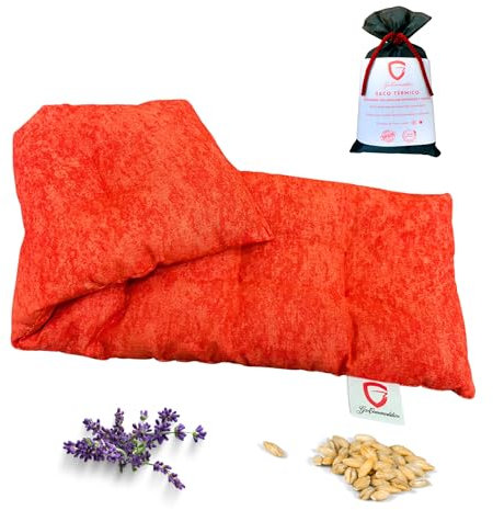 Saco Semillas Microondas Cervical Térmico de Semillas y Lavanda - 47x15cm - 100% algodón – Bolsa Cojín con Aroma Calor y Frío Multiusos Saquito Pies Calienta Camas y Lumbar – Saco Térmico Semillas