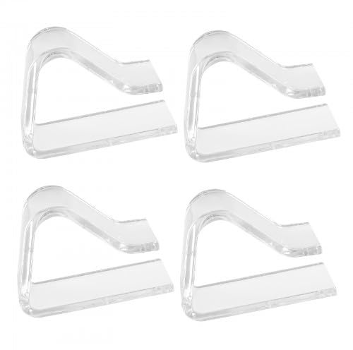 4 Stück Tischdeckenklammern, Transparent Tischdeckenhalter Klemmen, Kunststoff Tischdecken Halterung Clips, Winddichte Klare Picknick Tischtuchklammern, für Innen Außenbereich Hochzeiten Familienessen