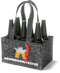 Lila Schmetterling Sac à main pour homme en feutre extra épais avec décapsuleur pour 6 bouteilles de bière | Un bon cadeau pour les hommes | Cadeaux d'anniversaire pour hommes