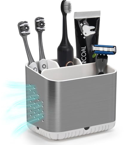 Organizer per spazzolino da denti da bagno, supporto rimovibile, spazzolino elettrico con fori di ventilazione, spazzolino compatto per la famiglia