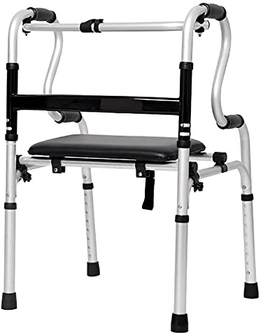 Andador portátil de altura ajustable para uso en interiores y exteriores, plegable de aluminio