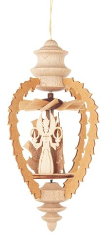 Rudolphs Schatzkiste Pirámide colgante con forma de piña con diseño de ángel, minero, caballero, caballero, 5,5 x 12,5 x 5,5 cm, pirámide de techo, pirámide navideña, Cherup, mensajero de Dios,