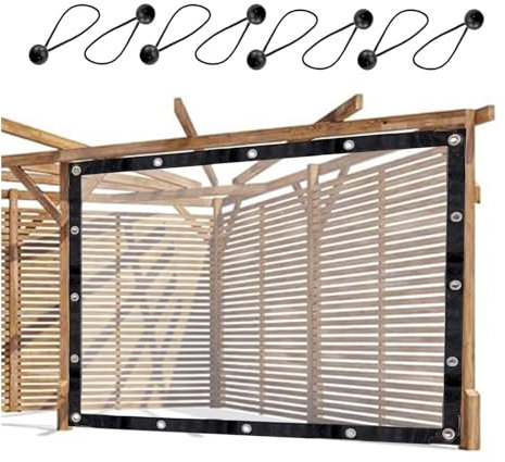 Wasserdichte Outdoor-Planen-Vorhänge für Gewächshaus und Pergola, anpassbar, transparente Seitenwände mit Ösen, 1,8 x 4 m
