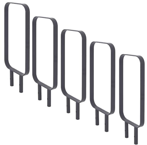 TRUTZHOLM 5er Set Fahrradanlehnbügel 115x45 cm Flachstahl 12 mm pulverbeschichtet und rostfrei zum Einbetonieren Fahrradständer Parker Anlehnbügel doppelseitige Nutzung für 10 Fahrräder in Anthrazit