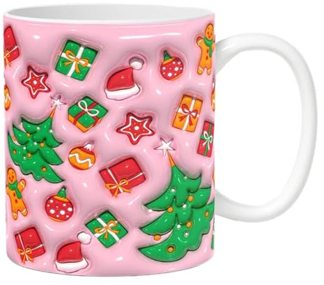 Tazas navideñas , tazas de café , tazas de cerámica de Navidad, tazas de café lindas de Navidad, tazas de café para tabletas de varios niveles, tazas de café de Navidad, taza , diseño de lunares