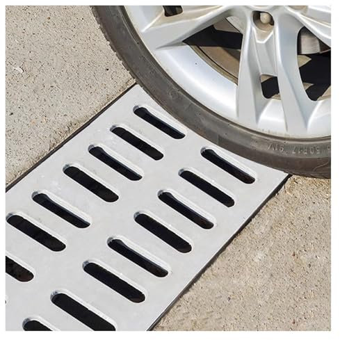 Griglia di scarico a pavimento in resina polimerica resistente per garage, sistema di drenaggio antiscivolo per portico in calcestruzzo, ponti, capannoni, marciapiedi, fognature, copertura 50 x 45 x 4