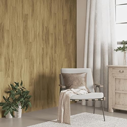 ShGaxin Panneaux muraux aspect bois PVC marron 4,12 m Panneaux décoratifs pour murs, revêtement mural, décoration de cuisine 3189146