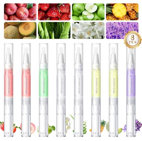 PEACECOLOR 8 Stück Cuticle Oil Pen Öle für Nagelhaut Nagelpflegestift Nagelhaut-Öl-Stift mit Vitaminen, Nagelpflege Nagellack Stift, für die Reparatur von Rissigen und Trockenen Nägeln
