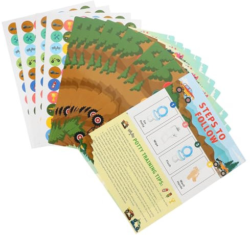 TOBBOMEY Töpfchen Training Aufkleber Für Kleinkinder Jungen Töpfchen Training Diagramm Aufkleber Tabelle Trainingszubehör Trainingsaufkleber Für Junge Mädchen