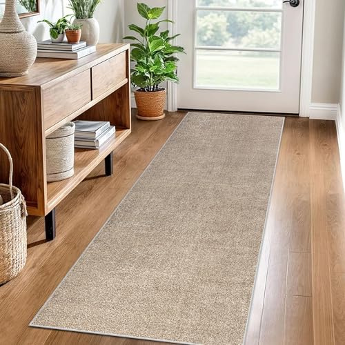 Teppich Läufer Flur Küche rutschfest Küchenteppich 100 x 180 cm Waschbar Küchenläufer Flurteppich Fußmatte Flur Runner Teppiche Korridor Teppich Eingangsteppich Teppichläufer für Entryway Küche Beige