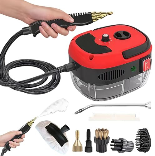 2500w Handheld High-Temperature Pressurized Steam Cleaner, 2025 New Steam Cleaners for The Home Purpose, Quickly Generate High-Temperature Pressurized Steam, for Home Car Kitchen(Upgraded-RED)
