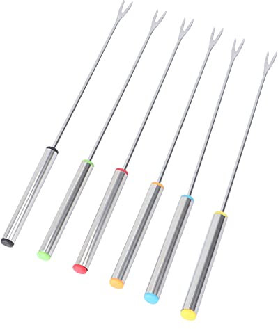 BESTonZON 6pièces Brochettes Acier Longues Pour Barbecue Ustensiles De Cuisine Extérieurs Réutilisables Et Faciles à Nettoyer