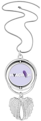 no/no Collier avec pendentif en forme d'ailes d'ange violettes en jacinthe, M