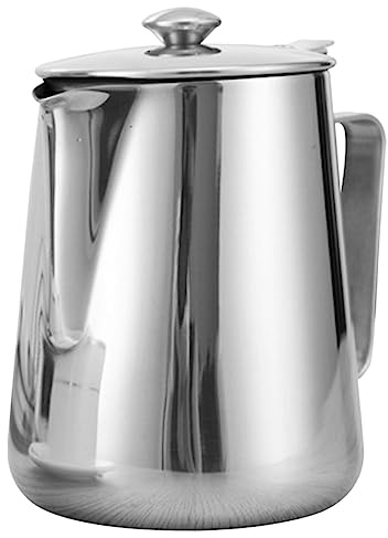 NOLITOY Brocca Per Latte in Acciaio Inossidabile Con Beccuccio Antigoccia Per Schiumare Espresso Cappuccino e Latte Art Montalatte Multifunzionale Professionale