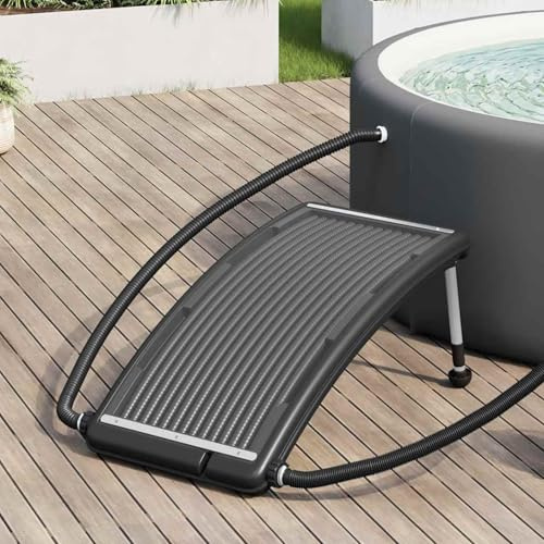 Gecheer Above Ground Pool Solar Heater - High Efficiency Black HDPE/PC Aluminum Panel - Easy Install 10000 L/h Flow Model92575