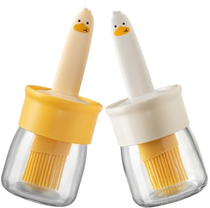 TOYANDONA Dispensador de Aceite Fácil Aplicación de Aceite con Pincel de Silicona 2 Piezas Botella Transparente para Hornear y Barbacoa para Familias y Fiestas