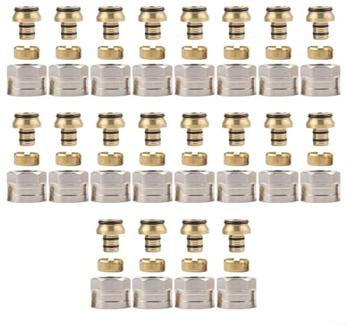 Underfloor Heating Connectors Fitting Set 1-20 Pieces 16mm Nickel Plated Manifold Plumbing Connector for Stable and Secure Pipework Assembly (20pc)