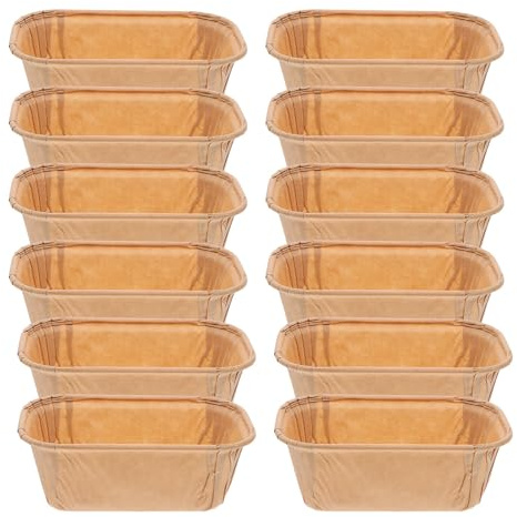 DECORNIJIA Moldes de Papel para Hornear Muffins y Cupcakes, 50 Unidades, Color Caqui Rectangular, Resistentes al Calor, Vasos Desechables para Repostería y Fiestas, Utensilios para Hornear