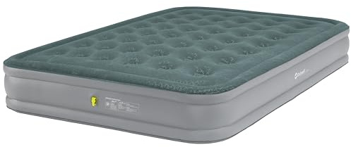 Outwell Flock Excellent Raised Air Bed – Premium Inflatable Mattress with Soft Velour Top, Carry Bag & Double Seal Valve for Camping, Outdoors & Indoor Use - Ultra Comfortable (King)