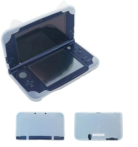 Zoegneer Adorable funda protectora de silicona con patrón de gato para el nuevo 3DS LL XL, funda de goma suave a prueba de golpes con protección 360 grados contra caídas y recortes precisos, rosa