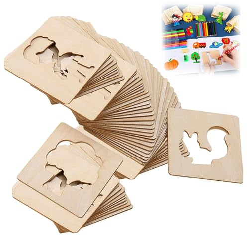Kids Drawing Stencils,60 Pcs DIY Drawing Stencils for Kids,Reusable Kid Stencil for Drawings,Montessori Educational Toys Painting Templates for School Supplies