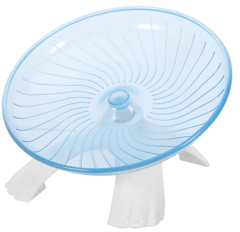 Rueda de Ejercicio para Hámster Tipo Platillo Volador Azul | Plástico, Movimiento Suave y Modo Tipo Cinta, para Hámsters y Ratones, Uso Interior en Jaula